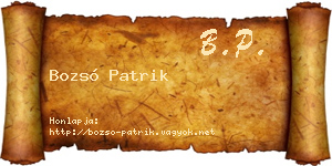 Bozsó Patrik névjegykártya