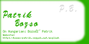 patrik bozso business card